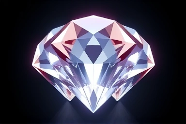 Abstract representation of diamond 4Cs: Carat, Color, Clarity, Cut.