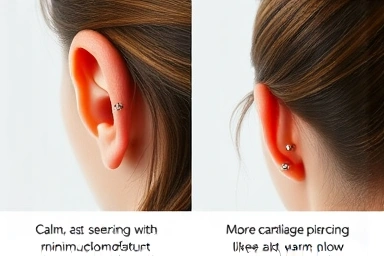 Comparing ear piercing pain levels: lobe vs. cartilage.