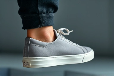Sneaker with hidden shoelaces, minimalist style