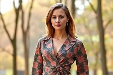 Woman wearing stylish eco-friendly fashion from H&M Conscious Collection.
