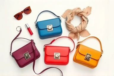 Jacquemus mini bags and fashion accessories flat lay