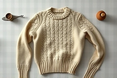 Timeless wool sweater symbolizing durability and care.