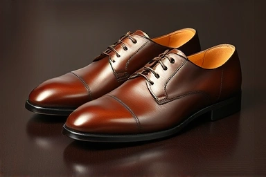 Polished brown leather dress shoes with deep shine