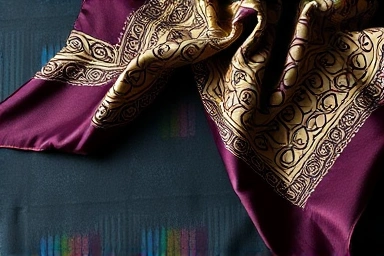 Elegant silk luxury scarf flat lay, sophisticated fashion accessory