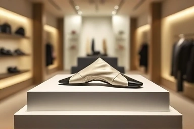 Maison Margiela Tabi shoes displayed in a luxury boutique