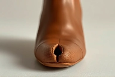 Close-up of Maison Margiela Tabi shoe split toe design