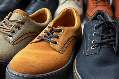 Close-up of fashionable men's ugly shoes, diverse styles