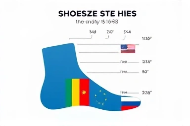 International shoe size comparison infographic