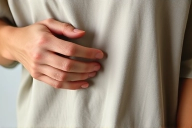 Close-up of high-quality fabric texture of an oversized t-shirt.