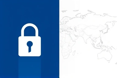 Digital key and global shipping routes symbolizing international trade.
