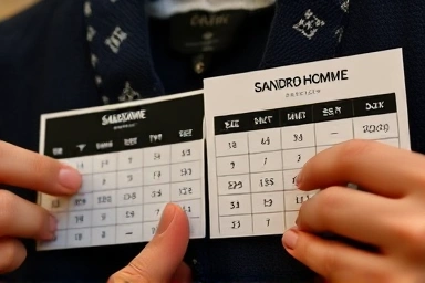 Comparing clothing measurements for accurate Sandro Homme sizing.