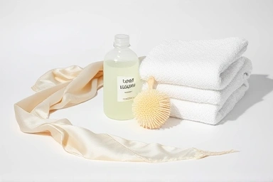 Gentle laundry items for delicate fabrics and a silk scarf.