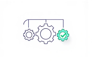 Abstract 3-step process graphic symbolizing authentication and trust.