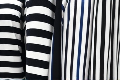 Detailed view of stripe patterns on stylish clothing