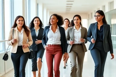 Professional women in stylish office attire.
