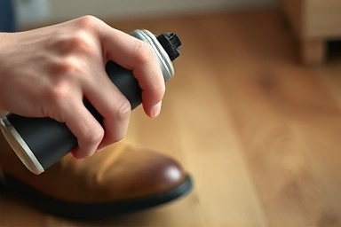 Protecting suede shoes with spray