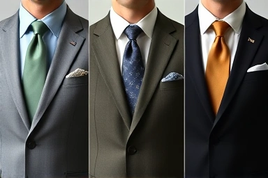 Men's suit styles with elegant and appropriate tie clips.