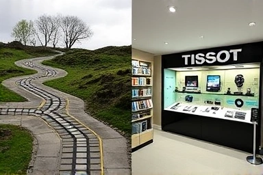 Visual metaphor for finding the best deal on a Tissot PRC200 watch.