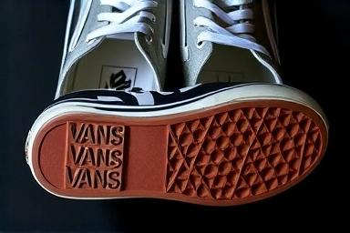 Close-up of Vans Old Skool sneaker soles