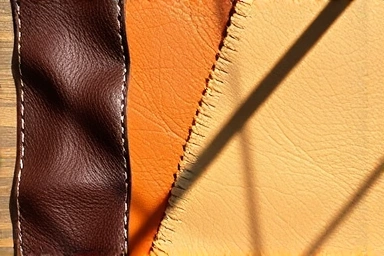 Close-up of diverse vegan leather material textures