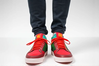 Vivid colored sneakers as a fashion statement