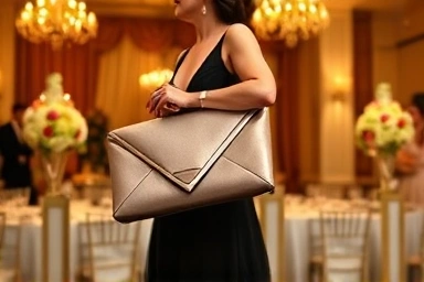 Elegant clutch bag for a wedding guest.