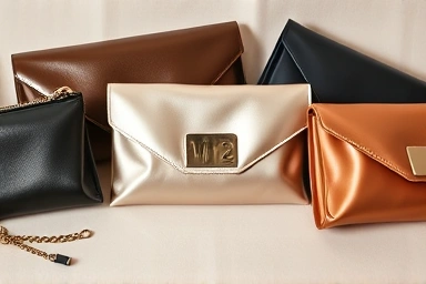 Variety of elegant clutch bag materials and designs.