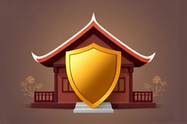 Symbol of tax-exempt home ownership with Korean aesthetic.