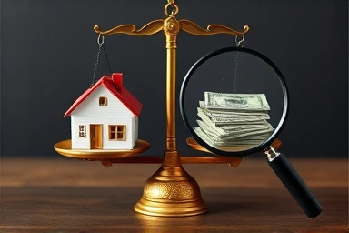 Symbol of tax savings through property transfer with debt.