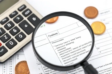 Calculator, coins, tax form, overlooked detail, financial planning