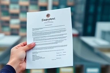 Hand holding official corporate registration document, symbolizing completion.