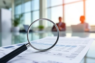 Magnifying glass over financial document, tax clarity