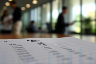 Financial report with glowing tax deductions and credits