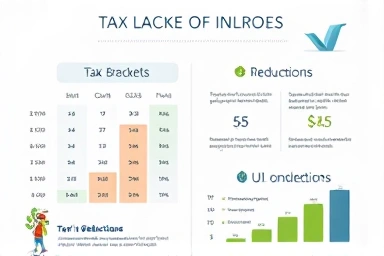 Infographic of tax brackets and deductions for business growth