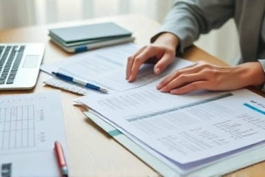 Meticulous organization of business documents for tax compliance.