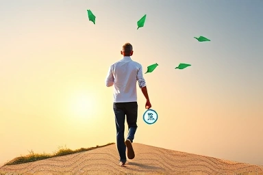 Person walking towards bright future, symbolizing secure retirement planning.