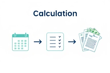 Financial calculation graphic for retirement pay and tax.