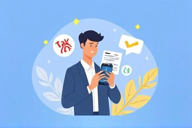 Smartphone tax app with financial relief symbols