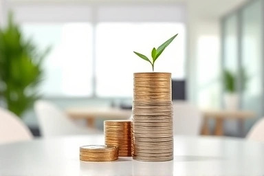 Money saving symbol, financial growth, tax relief concept.