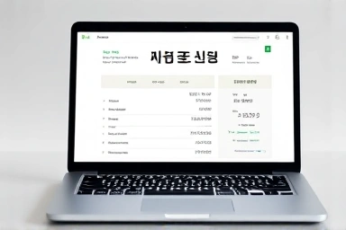 Symbolic tax form completion on laptop, financial data