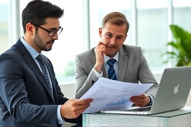 Business owner consulting with tax advisor on fees and savings