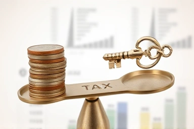Balance scale symbolizing tax knowledge as a key to financial stability.