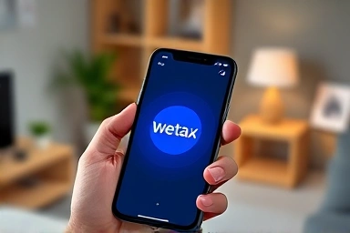 Smartphone showing Wetax app for tax payment