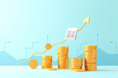 Abstract financial growth with digital elements