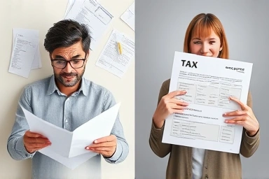 Tax relief, financial stress reduction, organized finances, tax return success