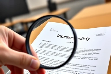 Magnifying glass over insurance document, representing careful review for academies.