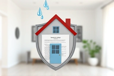 Insurance shield protecting apartment from water damage