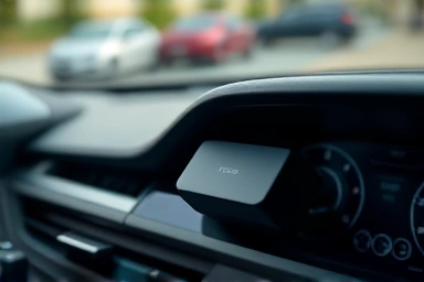 Car dashboard with integrated black box device for insurance discount