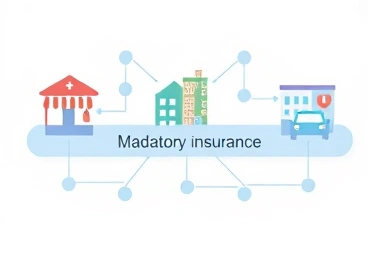 Various businesses secured by mandatory liability insurance barrier.