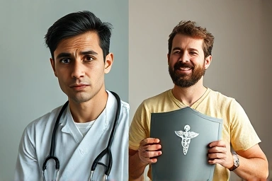 Person relieved after getting insurance for chronic illness.